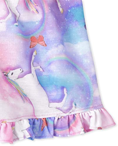 The Children's Place Girls Sleeveless Tank Top And Shorts 2 Piece Pajama Set, Seashell/Unicorn 2-Pack, Medium (7/8) #TOP2