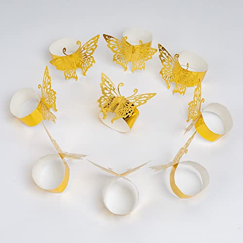 150Pcs Butterfly Napkin Rings For Luxury Banquet Style, Reusable Paper Napkin Holders For Wedding Banquet Dinner Table Decor, And Catering Party Services (Gold) #TOP6