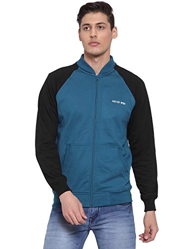 Full Sleeves Zipper Fleece Jacket(Teal 