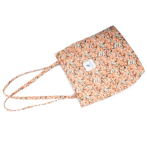 Image of TOPASION Cute Corduroy Tote Bag Canvas Shoulder Handbags for Women Travel Shopping