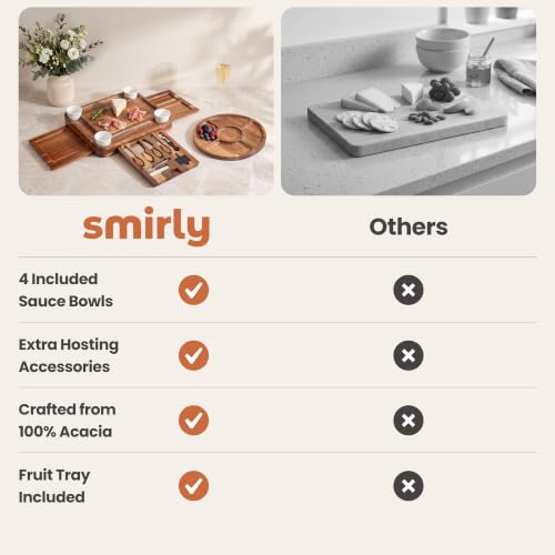 Image of SMIRLY Charcuterie Boards Set, Large Cheese Board Set, Acacia