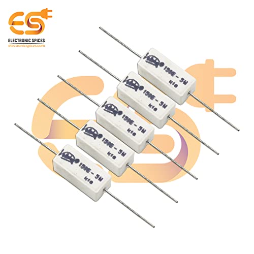 Image of 150 Ohm (Ω) 5 Watt Fusible Ceramic Cement Power Resistor Pack of 5pcs