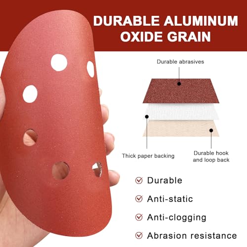 Image of 100 PCS 5 Inch Sanding Discs 800 Grit, 8 Hole Aluminum Oxide Hook and Loop Round Sandpaper for Random Orbital Sander