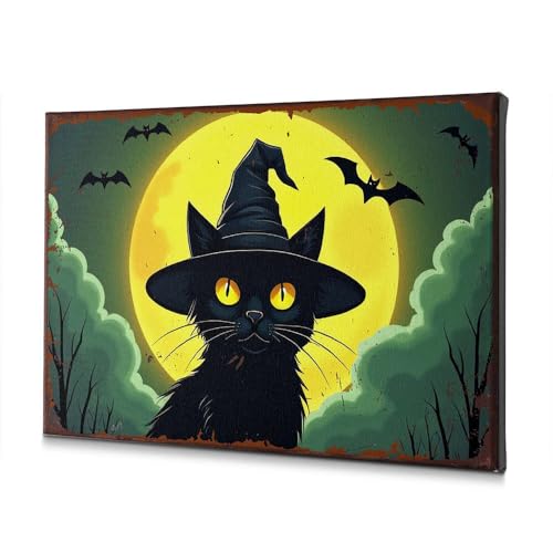 Tableau chat noir magique pour apporter de la poésie à votre décoration murale