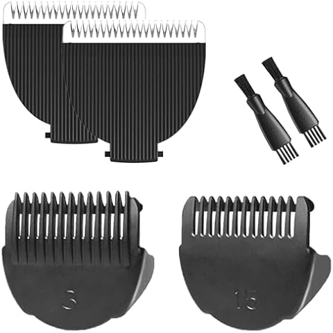 2 Pack Replacement Blades and Protecting Guards for Meridian Trimmer, Compatible with Meridian Body Hair Trimmer(Sage, Onyx, Ocean, Lava), Fit for Meridian Trimmer Blades for Meridian Shaver Cover