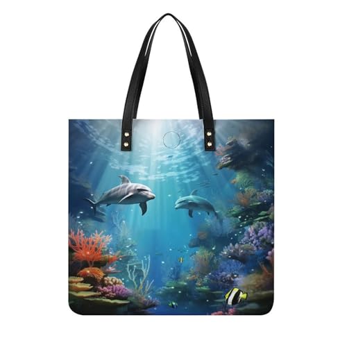 Sac à main en cuir imperméable fini les affaires mouillées grand sac bleu mer