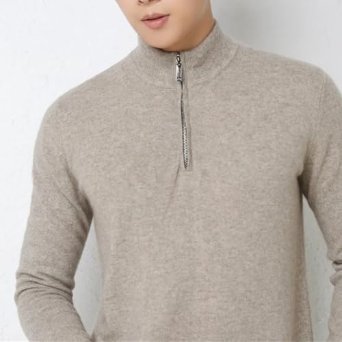 Men's Winter Zip Neck Sweater Cashmere Knit Pullover Full Sleeve Knit Base Top3