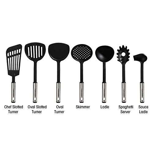 NEXGADGET-Utensilios-de-Cocina-de-Acero-Inoxidable-y-Nylon-42-piezas-Set-de-Cuchara-Espatula-Tenedor-Pinzas-Cucharon-Abrebotellas-Peladora-de-Papas-Tijeras-de-Cocina-Cucharas-Medidoras-etc