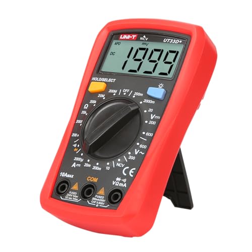 Image of UNI-T UT33D Digital Palm Size Multi-meter with Manual Range 1999 Counts Tester (Red)