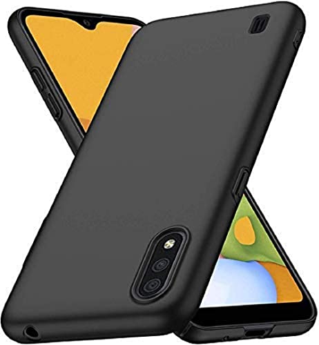 Image of Mobile Back Cover Case for Samsung A01 (Silicone Case|CameraProtection|Black SC1510)