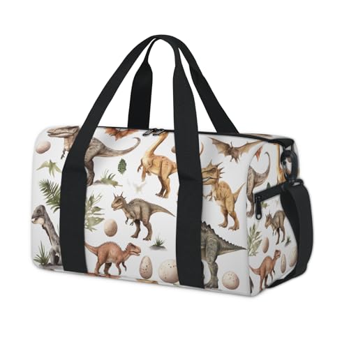 Dinosaur Animal Dino Travel Duffel Bag for Women and Men, Sport Tote Gym Bag Carry on Weekender Overnight Bags