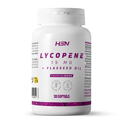 Licopeno + Aceite de Lino de HSN | 120 Perlas con ALTA Concentración y Estandarización - 15 MG...