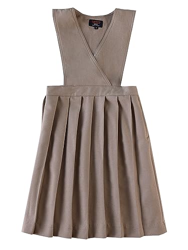 Smith's American Girls' Pleated Jumper - Khaki, 6X