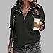 Women Sweatshirt Casual Long Sleeve Half Zip Pullover Lightweight Casual Loose Fashion Sweatshirts Black women's fashion hoodies & sweatshirts M