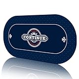 CONTINUE Upgraded Waterproof Poker Mat 8 Players Texas Hold'em Poker Mat Professional Poker Mat Anti-Slip Rubber Poker Table Top Layout with Carrying Bag for Poker Games, Blackjack, Casino（70 x 35 ）