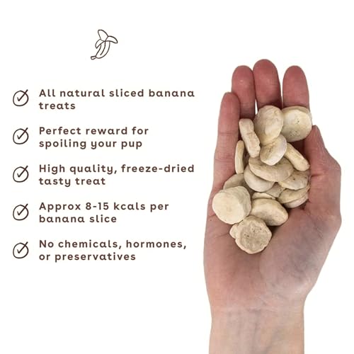Pupford Freeze Dried Banana Chip Puppy & Dog Treats, Natural, Healthy, Low-Calorie Reward for Small, Medium, and Large Breed Dogs (3 oz) miniatura 3