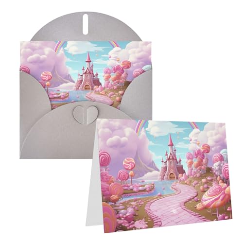 QMNEHJ グリーティングカード サンキューカード 封筒付き ブランクノートカード 4x6インチ バースデーカード スイートランド ウェディングカード お悔やみカード おもしろい 思考カード あらゆる機会に