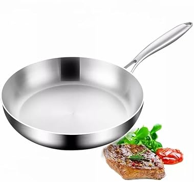 3 Layer Stainless Steel Frying Pan with Detachable Handle  Stainless Steel Frying Nonstick Pan Fried Steak Pot Uncoated Kitchen 26CM