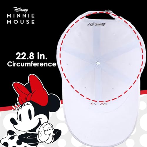 Image of Disney Minnie Mouse Dad Hat, Cotton Adjustable Baseball Cap with Curved Brim
