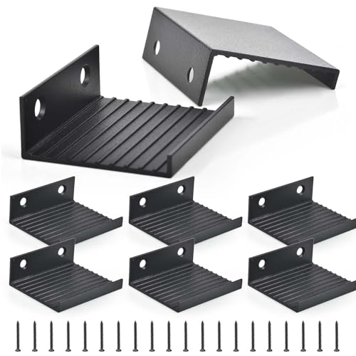 Image of CAPHONT Widen Thicken Vinyl Wall Mount Hook 8 Pack, Metal Heavy Duty Tile Display Wall Hanger for Picture Frame Ceramic Record Holder Large Mirror, Small, Black, CP2404WH