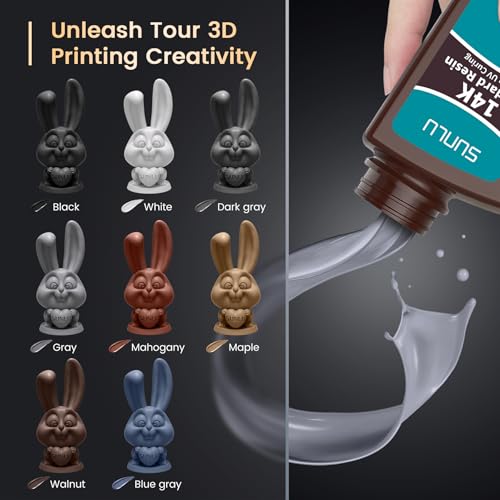 Image of SUNLU 14K High Precision 3D Printer Resin 2KG, Standard 3D Printing Resin for Detail Printing Miniatures, Fast Curing 405nm UV Photopolymer Resin, Smooth Matte Surface, 2000G Grey