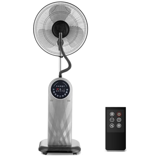 Aigostar Ventilateur Brumisateur sur Pied Puissant et Silencieux, 95W, Oscillation 80°, Ioniseur & Brume Ultrasonique, Réservoir 1.8L, 3 Modes, Minuterie 8H,...