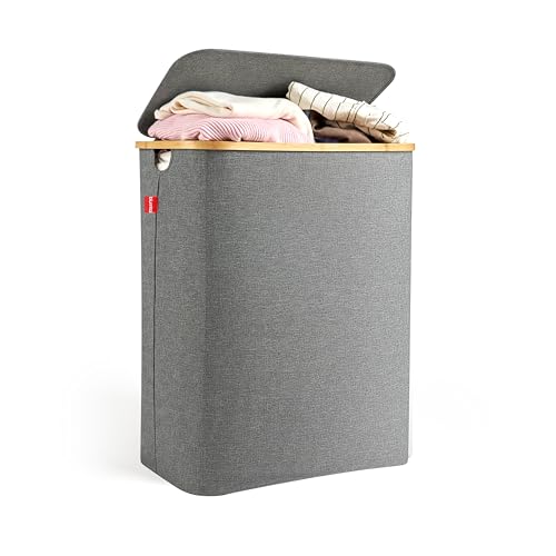 Blumtal Wäschesammler 140 L - Wäschekorb 2 Fächer mit herausnehmbaren...