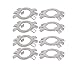 Ruilogod 8pcs M10 304 Ficha externa de acero inoxidable Lavadora de husillo para nueces ranuradas redondas
