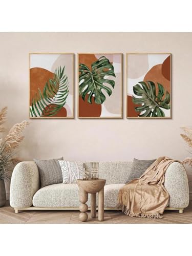Tableau abstrait pour réchauffer un salon moderne et vide - 2