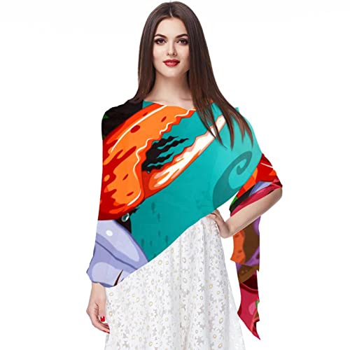 Foulard de princesse rose en mousseline pour femme et hijab de plage multicolore