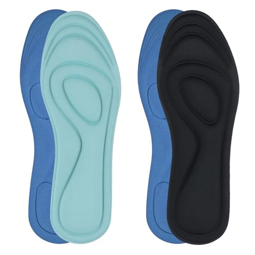 2 pares Plantillas memory foam mujer, Plantilla comodidad mujer amortiguador de amortiguación, Elasticidad Ligero Plantilla transpirable para zapatillas deportivas y zapatos casuales, 39-40