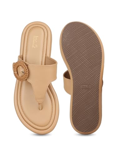 Image of Inc.5 Womens Beige Casual Solid Round Toe Sandals