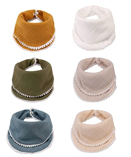 6枚 ベビー 三角スタイ よだれかけ 女の子 男の子 赤ちゃん ビブ スタイセット 綿 柔らかい 吸水性よい サイズ調整可能 スナップ お食事 授乳 離乳 口拭き おでかけ お出産祝い 幼稚園用 (02)