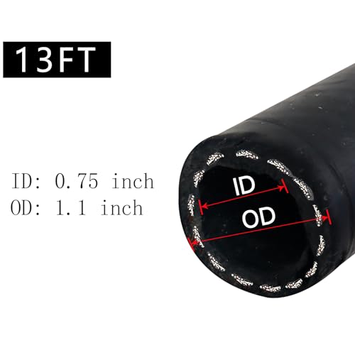 Image of 3 /4 Inch x 13 Foot Fuel Transfer Hose with 3 /4 inch Inch Dual NPT Threads Connecter male NPT fittings Compatible with All Electric Fuel Pumps for Dispensing Diesel Fuel,Gasoline,Kerosene Biodiesel
