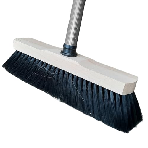 Holz Besenkopf Boden Zimmerbesen mit weichen Borsten und Metall Stiel Gewinde und Aufhänger Haushalt Zimmer Laminat Vinyl Besen Reinigung innen und aussen von Fliesen Terasse Garten Bad Flur Küche