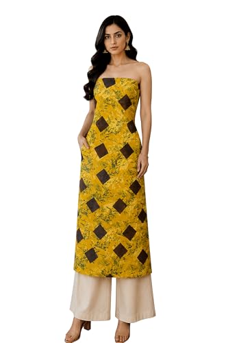 Image of Ethnics of Kutch Womens's Ajrakh Modal Silk Natural Dye Hand Block Print Unstitched Kurta Fabric
