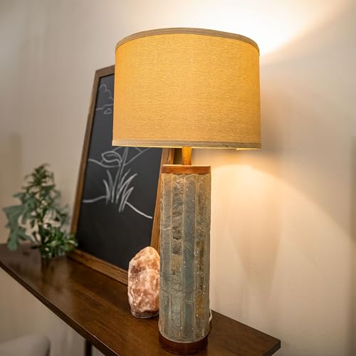 Lámpara de mesa moderna con acentos en cobre 31 pulg miniatura 4