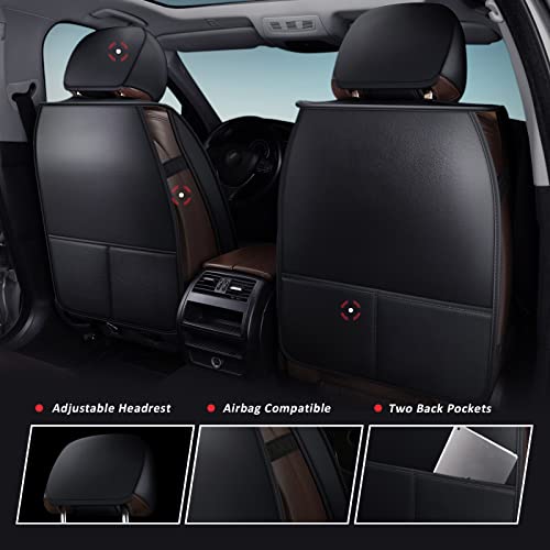 Image of MIROZO Front Seat Covers for Car, Car Seat Covers Black Car Seat Protectors Waterproof Automotive Seat Covers Vehicle Cushion Cover Breathable Fit for Most Sedan, Truck and SUV (Black,2PCS)