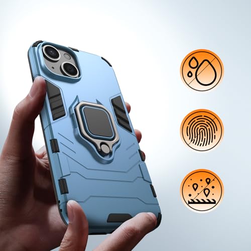 Coque iPhone 15 antichoc avec protege de camera integré bleu