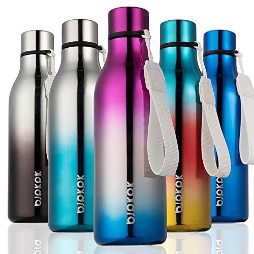 Image of BJPKPK Insulated Water Bottles, 18 oz Stainless Steel Metal Water Bottle with Strap, BPA Free Leak Proof Jugs, Mugs, Flasks, Reusable Thermal Flasks for Sports & Travel, Wonderland