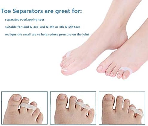 DUORUI 8 PCS Bunion Guards, Bunion Pads, Toes Separators, Hammer Toe Straightener, Soft Gel Toe Spacers - Easy Wear in Shoes for Men/Women