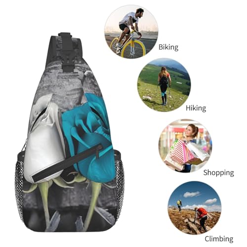 Bolso cruzado tipo mochila deportiva para hombre y mujer negro miniatura 6