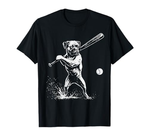 Boxer Dog Baseball Sports Dog Lover T-Shirt