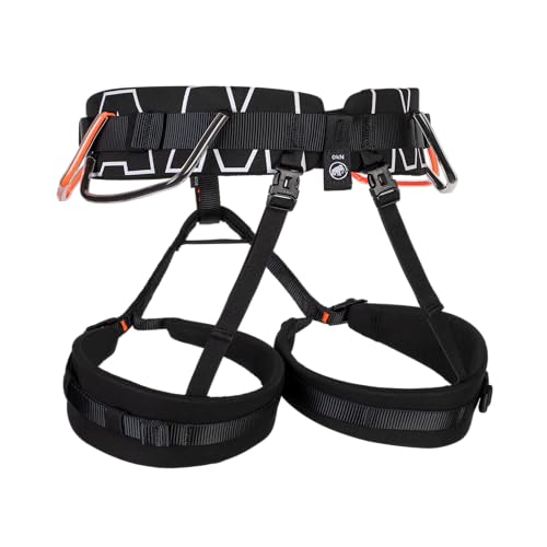 Mammut 4 Slide Harness | Klettergurt für Damen und Herren, Absturzsicherung, Ausrüstung für Bergsteiger | M-XL, Schwarz