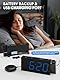 Mesqool Wecker mit Projection für Schlafzimmer, Vibrationswecker für Schwerschläfer, Hörgeschädigte & Gehörlose, Wecker Digital mit Großer LED-Anzeige, Dual-Wecker, Batterie Backup, Schlummer, 12/24H