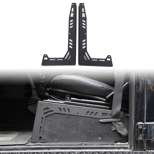 PIUGILH Seat Bracket Compatible with Land Rover Defender 2004 2005 2006 2007 2008-2018, Seat Side Mounting Bracket Track Assembly Sets, Includes Brackets and Hardware, Black, 2Pcs