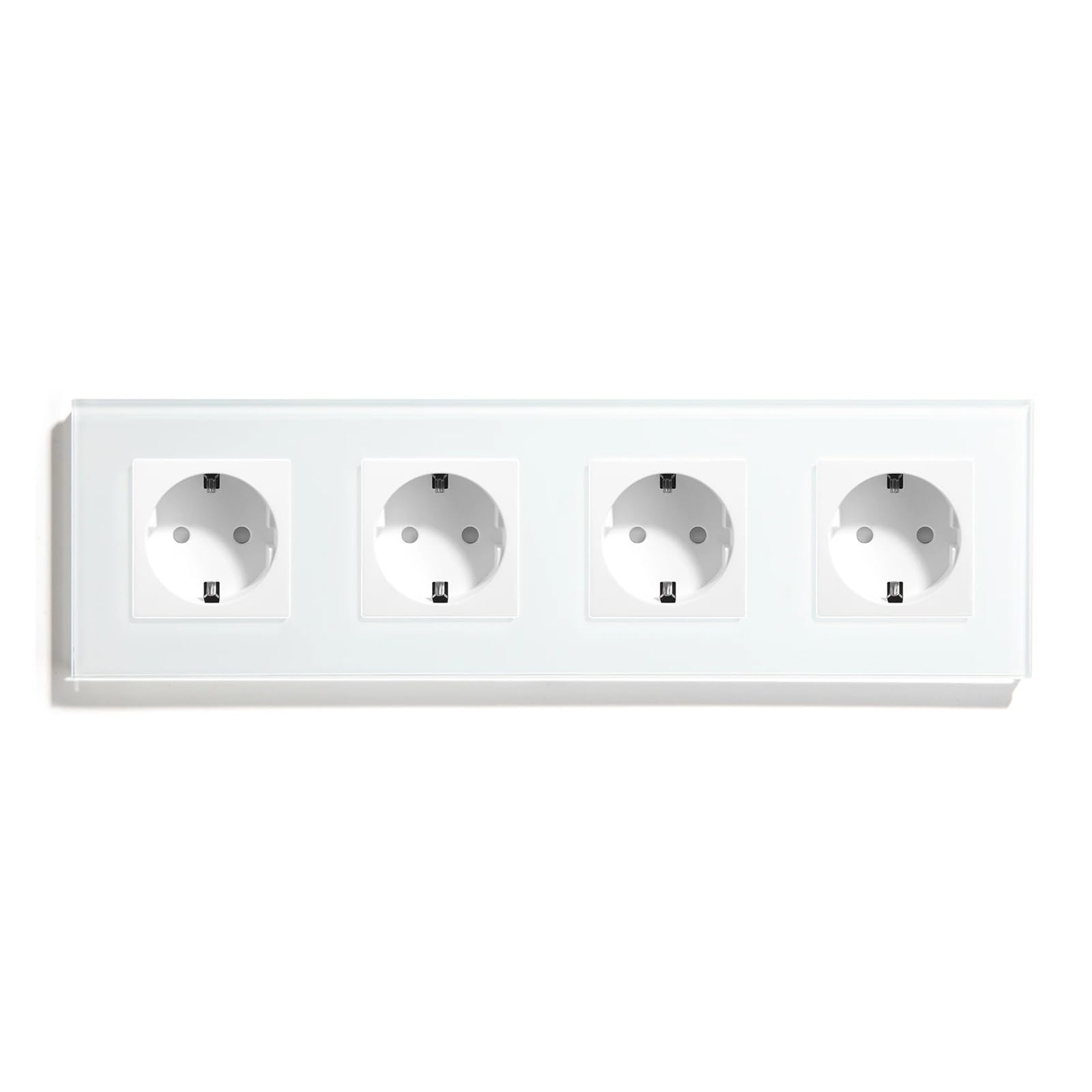 Interrupteur tactile, prise murale Standard ue, avec panneau en verre cristal USB type-c, prises d'alimentation de couleur blanche, interrupteur 1/2/3 gangs(Four Socket)