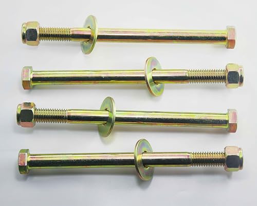Image of 1 /2 inch x 7 inch Hex Head Bolt by Color Galvanization with Nylon Lock nut and Large Size Washer Assortment Kit,Alloy Steel,Grade 5.(4pcs Pack)