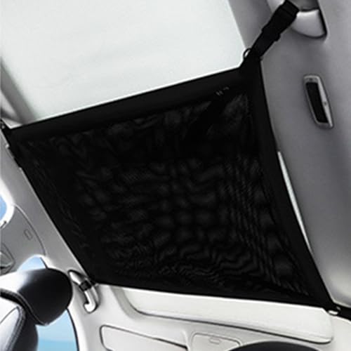 Pruojhw Aufbewahrungstaschen für Autodecke – Organizer aus doppeltem Netzstoff für Auto | Organizer-Tasche innen robust Reisezubehör für Limousine SUV Van