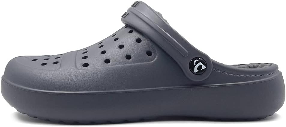 Amoji Unisex Winter Fleece Clog Fur Lined Garden Shoes House Slippers D8818 - Image 2